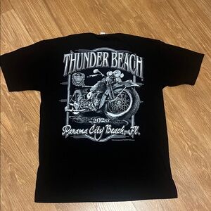 Thunder Beach Black Graphic Tee Panama City beach large